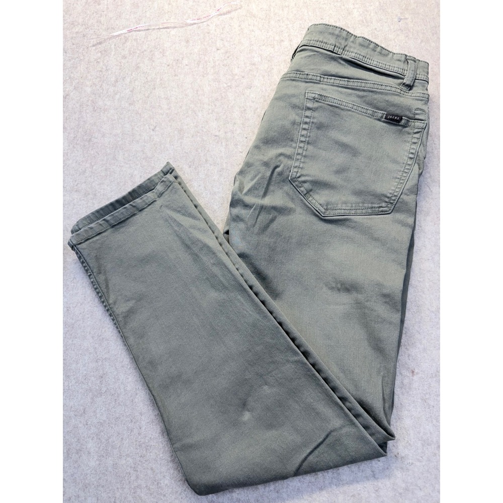 Jachs NY Bowie Fit Pants Mens 32 Green Stretch Cotton Chino